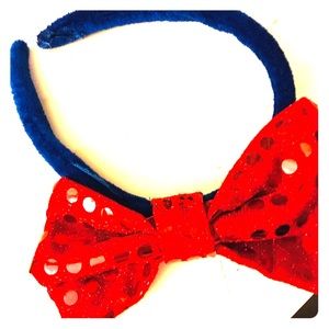 New Sparkle Red Bow Headband
